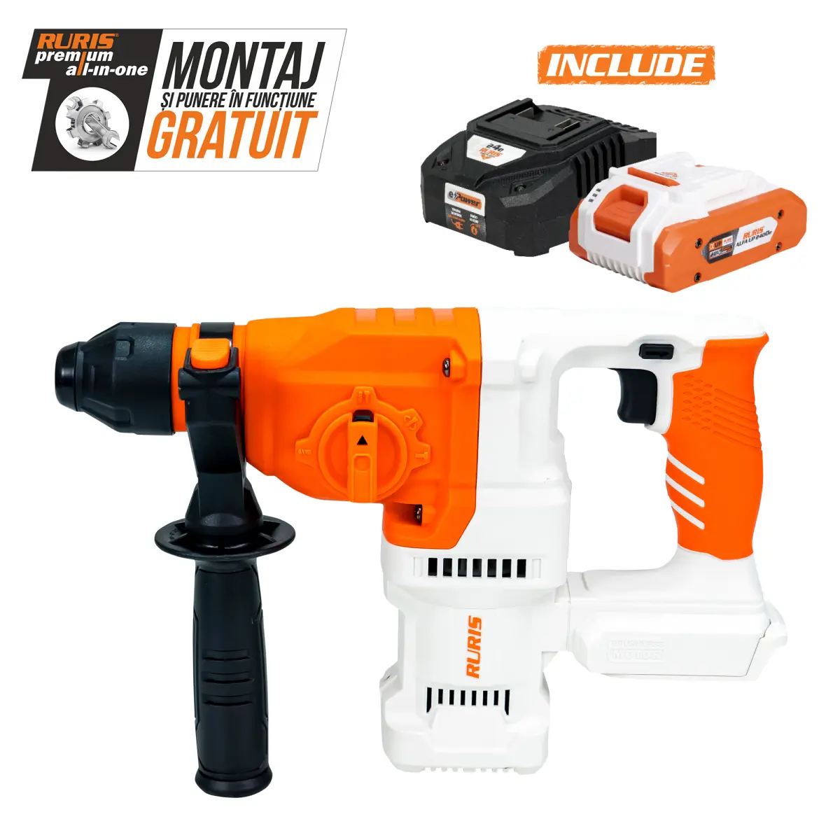 Ciocan rotopercutor pe acumulator RURIS RMX2813 Power Alfa UP {contine acumulator+incarcator}