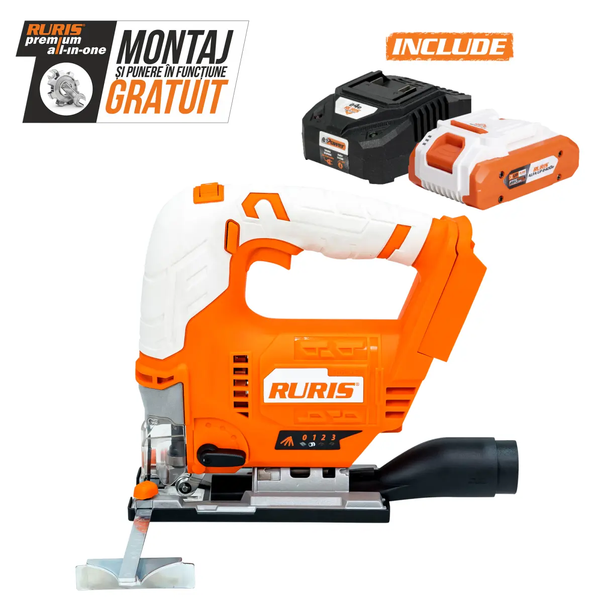 Ferăstrău pendular pe acumulator RURIS RMX3260 Power Alfa UP {contine acumulator+incarcator}
