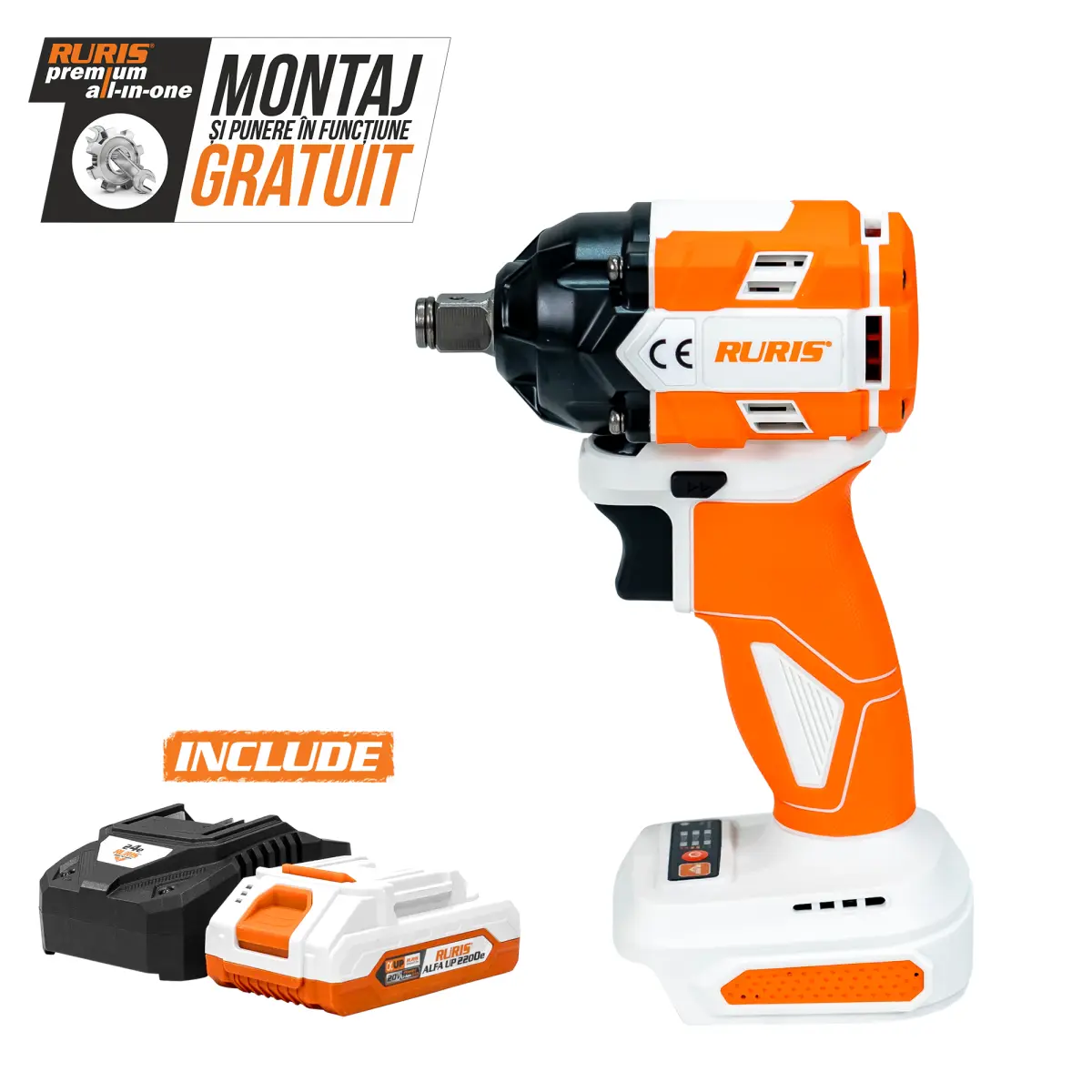 Mașină de înșurubat cu impact pe acumulator RURIS RMX3500 Power Alfa UP {contine acumulator+incarcator}